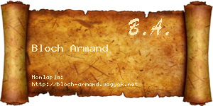 Bloch Armand névjegykártya