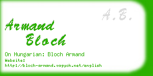 armand bloch business card